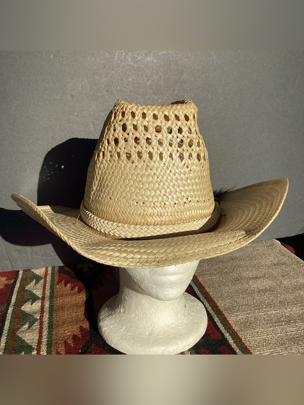 Bailey u-rollit straw cowboy western hat size 7 1/2 - 7 3/8